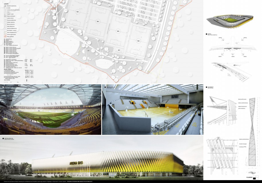 III Nagrodę i 10 tys. zł. zdobyli LAP STUDIO i STOPROCENT Architekci Adam Kulikowski Przemysław Kaczkowski fot. mat. SARP Katowice Tak może wyglądać nowy stadion GKS-u Katowice. To projekt RS Architekci