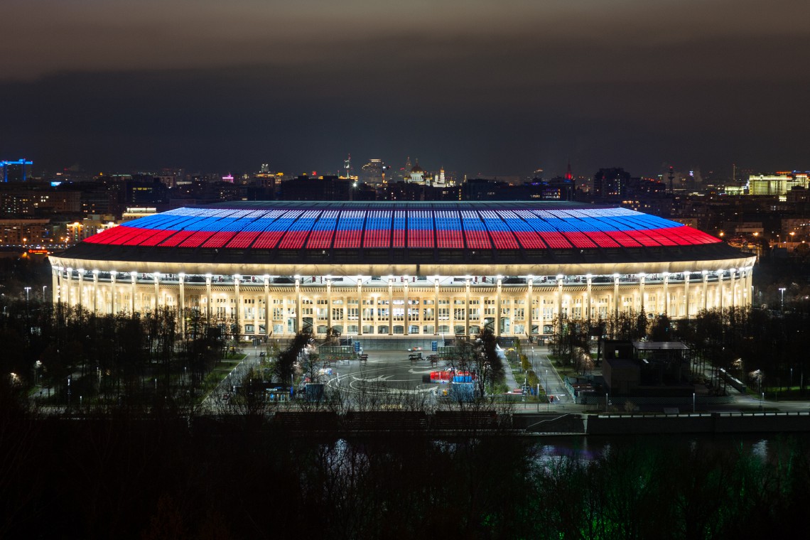 Stadion Łużniki (Moskwa) fot. shutterstock Rozświetlą 10 z 12 stadionów na mundialu w Rosji