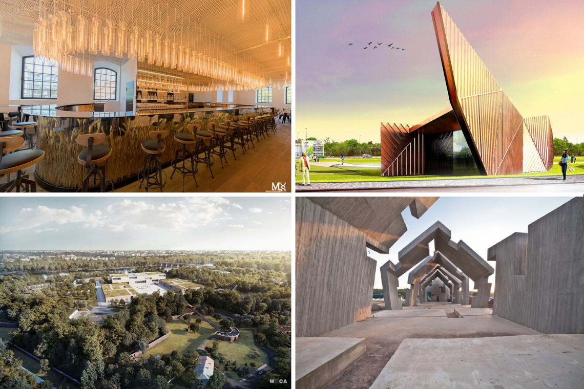 Od góry: Muzeum Polskiej Wódki, Muzem Ognia, Muzeum Historii Polski, Muzeum Martyrologii Wsi Polskich, fot. mat. pras. Pięknie opowiedziane historie, niesamowite bryły. Oto TOP polskich muzeów - istniejących i realizowanych