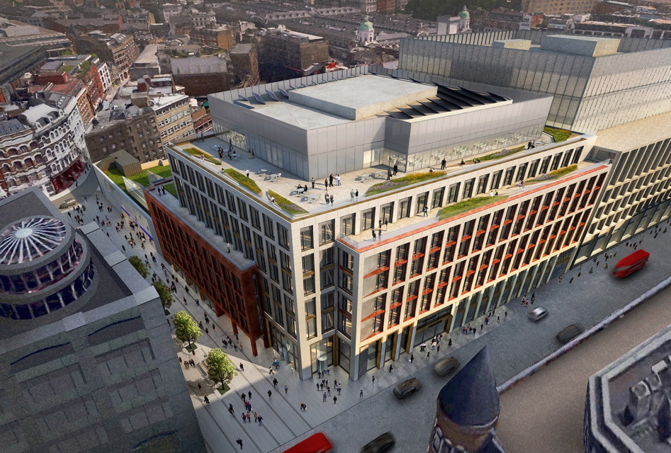 Farringdon West fot. mat. prasowe Farringdon West w Londynie – budynek powstanie tuż obok linii kolejowej Crossrail