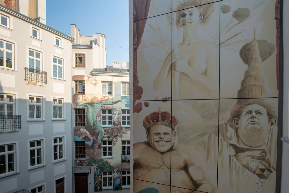 Dzieło Wojciecha Siudmiaka na łódzkiej kamienicy, fot. Grupa Tubądzin Pokaż mi swój mural, a powiem ci kim jesteś