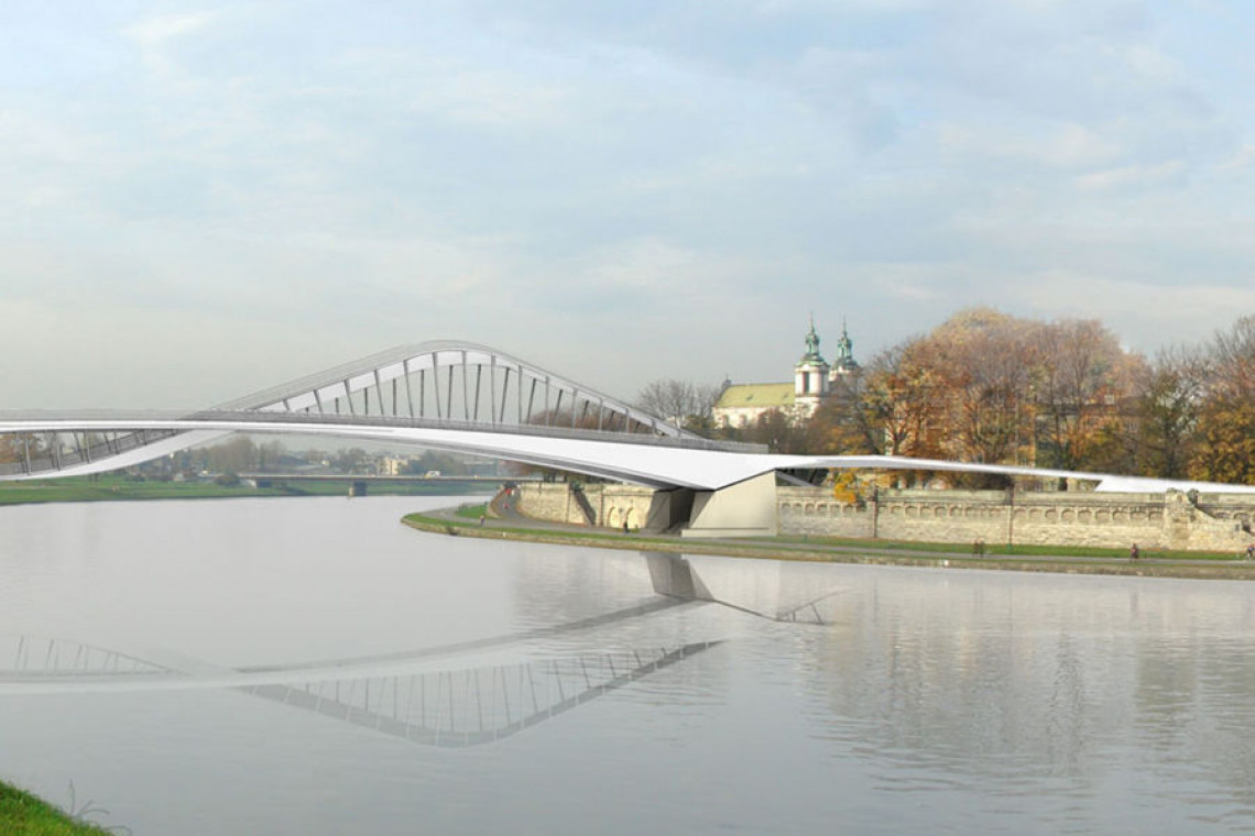 fot. www.krakow.pl Pozwolenie na budowę krakowskiej kładki nad Wisłą na ostatniej prostej