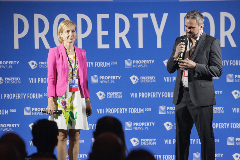 Danuta Barańska, dyrektor kreatywna, Tetris i Zbigniew Kostrzewa, architekt prowadzący, założyciel i właściciel, In Design - prezentacja biura CCC Tak projektuje się biura! Quick Stories podczas Property Forum 2018