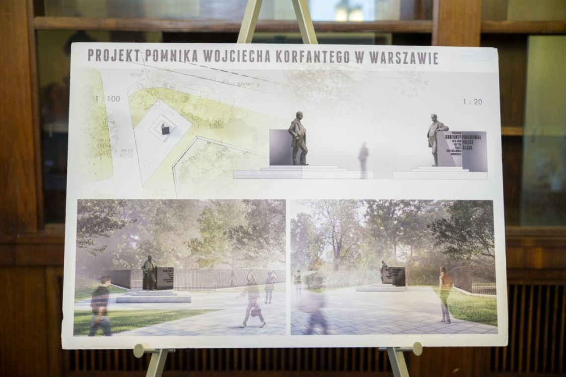 fot. UM Warszawa Wybrano projekt pomnika Wojciecha Korfantego. Stanie w ważnym miejscu Warszawy