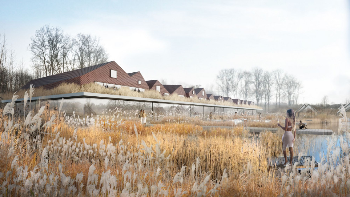 W Pasymiu powstanie pięciogwiazdkowy resort z hotelem, 50 całorocznymi domami, centrum konferencyjne, spa, restauracja oraz prywatna marina przy Jeziorze Kalwa fot. mat. MJZ Luksusowy resort zatopiony w krajobrazie. O jedynej takiej inwestycji hotelarskiej na Mazurach opowiada Maciej Zawadzki z MJZ
