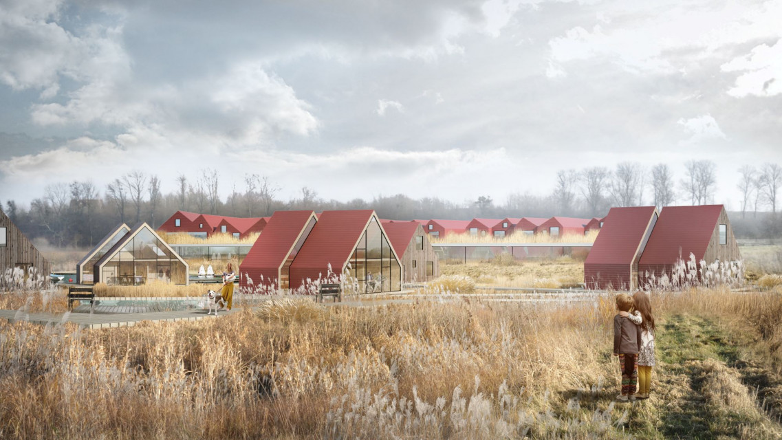 W Pasymiu powstanie pięciogwiazdkowy resort z hotelem, 50 całorocznymi domami, centrum konferencyjne, spa, restauracja oraz prywatna marina przy Jeziorze Kalwa fot. mat. MJZ Luksusowy resort zatopiony w krajobrazie. O jedynej takiej inwestycji hotelarskiej na Mazurach opowiada Maciej Zawadzki z MJZ
