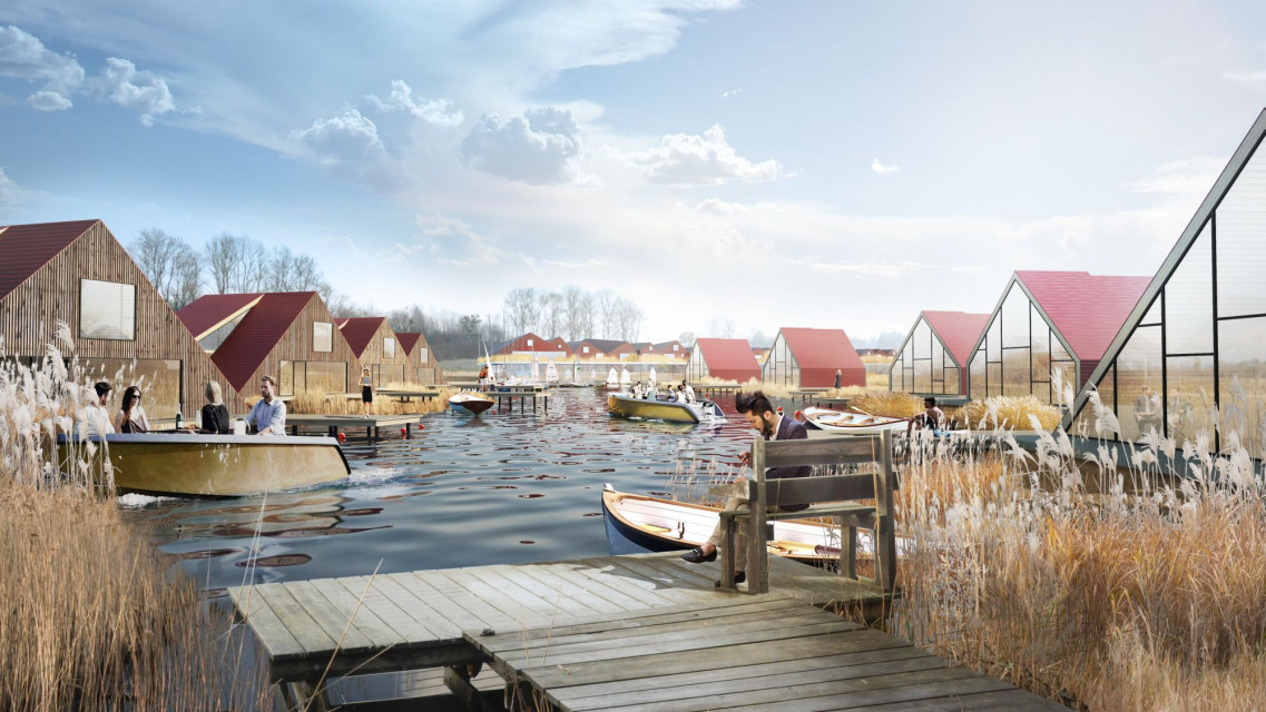 W Pasymiu powstanie pięciogwiazdkowy resort z hotelem, 50 całorocznymi domami, centrum konferencyjne, spa, restauracja oraz prywatna marina przy Jeziorze Kalwa fot. mat. MJZ Luksusowy resort zatopiony w krajobrazie. O jedynej takiej inwestycji hotelarskiej na Mazurach opowiada Maciej Zawadzki z MJZ