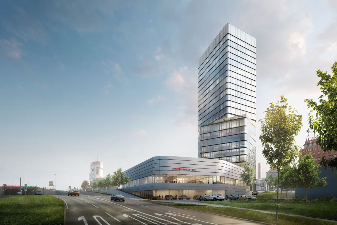 fot. mat. Porsche Porsche Design Tower będzie jednym z najwyższych w mieście. W planach biura i hotel