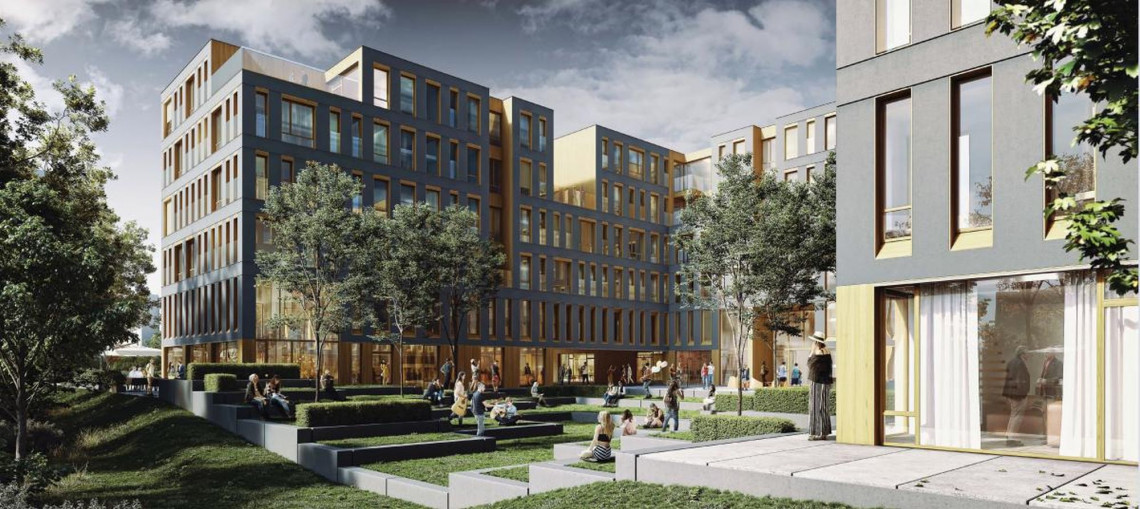 Jury przyznało także wyróżnienia pracowni 4 AM Architekci (Tomasz Karpiński i Arkadiusz Wróblewski) fot. mat. UW Projekt Praga z pierwszym miejscem w konkursie na akademik dla UW. Za nimi JEMS Architekci i Analog Piotr Śmierzewski
