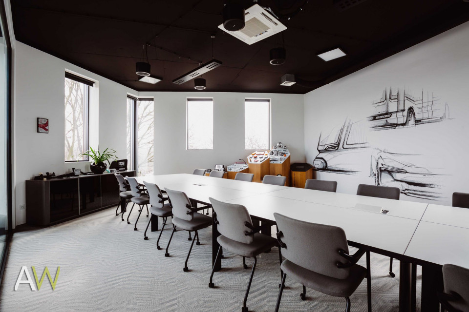 fot. mat. AW Interior Design Oto biuro firmy OE Industry w Krakowie. Komfortowe, funkcjonalne i pełne dobrego designu
