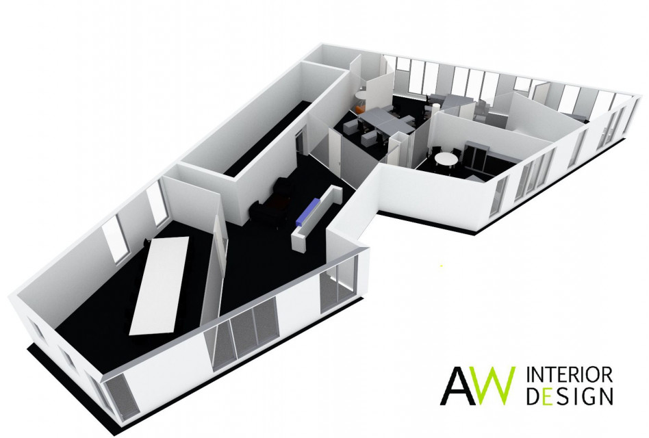 fot. mat. AW Interior Design Oto biuro firmy OE Industry w Krakowie. Komfortowe, funkcjonalne i pełne dobrego designu