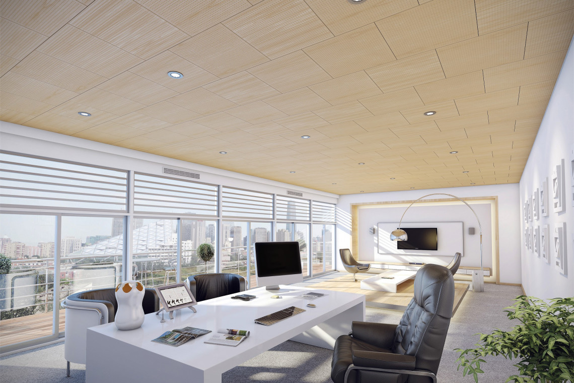 Wood Veneer fot. mat. Armstrong Trendy: drewno na suficie - dlaczego jest coraz bardziej popularne w Polsce?