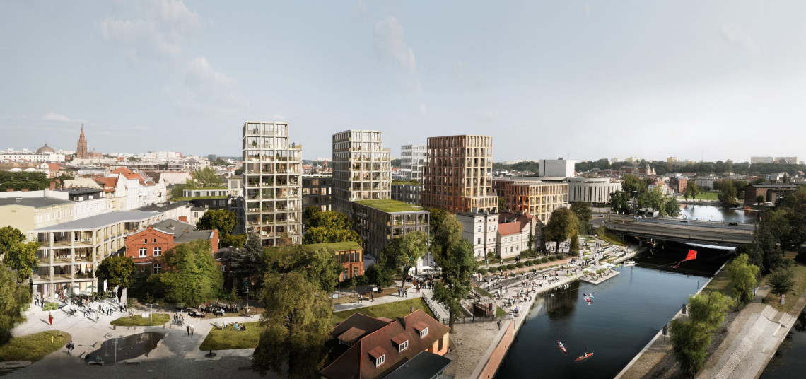 Lot ptaka widok na Marcinkowskiego i Focha fot. BBGK Architekci BBGK Architekci w Bydgoszczy. To architektura, która ma wytrzymać próbę czasu