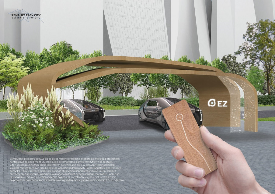 2 miejsce_Wiktor Szulfer_Julia Kazimierska_Olek Kępinski fot. mat. Renault Easy City. Design the Future Oto najlepsze projekty miejsc przesiadkowych