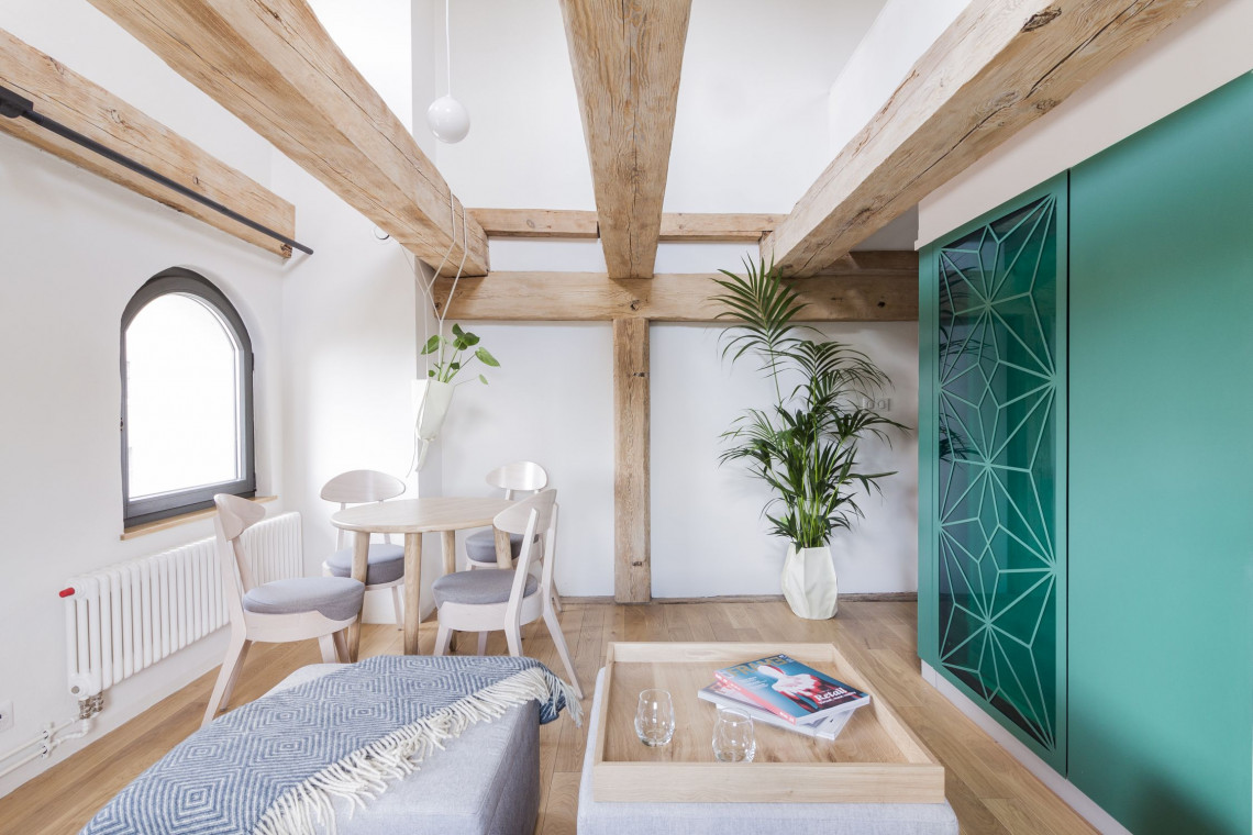 Apartamenty Monka, projekt apartamentów Toruń - Paweł Tatara + Znamy się - architekt Wrocław - 3 fot. mat. arch. W zabytkowym spichlerzu zaprojektowali niezwykłe apartamenty na wynajem. Tu detal ma znaczenie