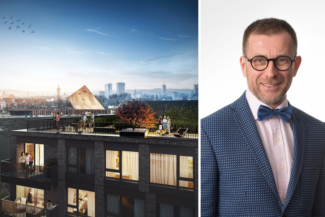 Na zdjęciu: Projekt pracowni Roark Studio i Mirosław Zalewski, wiceprezes zarządu Roark Studio fot. mat. arch. Jeszcze kilka lat temu "zielony certyfikat" był ekskluzywnym dodatkiem. Dziś jest standardem dla nowo powstających budynków biurowych