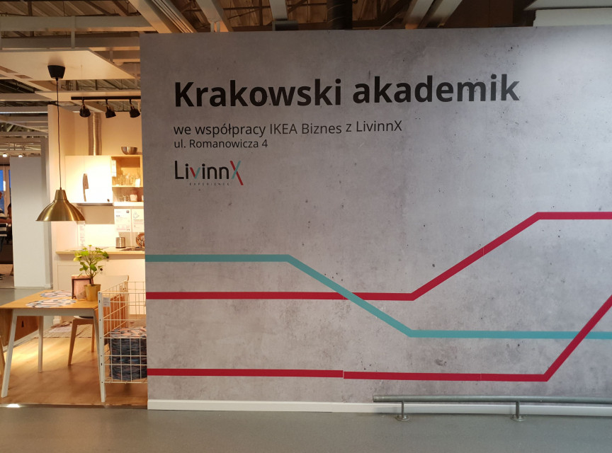 Showroom LivinnX w IKEA, fot. mat. pras. IKEA i LivinnX Kraków łączą siły. Oto showroom krakowskiego akademika