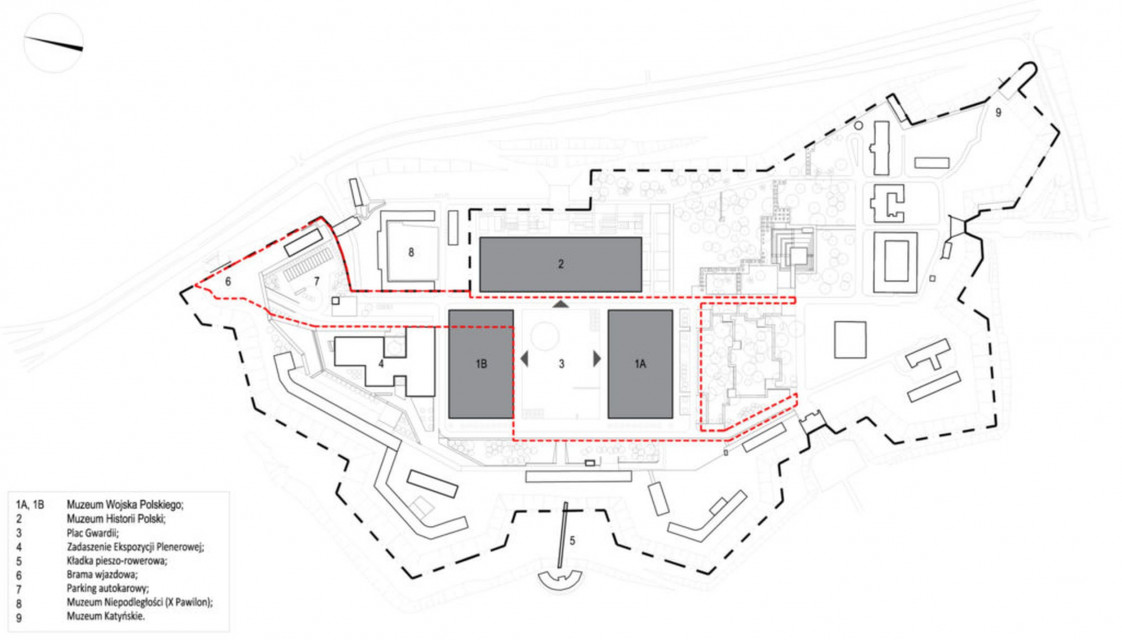 plan sytuacjyny muzeow Cytadela fot. WXCA Trwa budowa Muzeum Wojska Polskiego na Cytadeli Warszawskiej. To imponujący projekt WXCA
