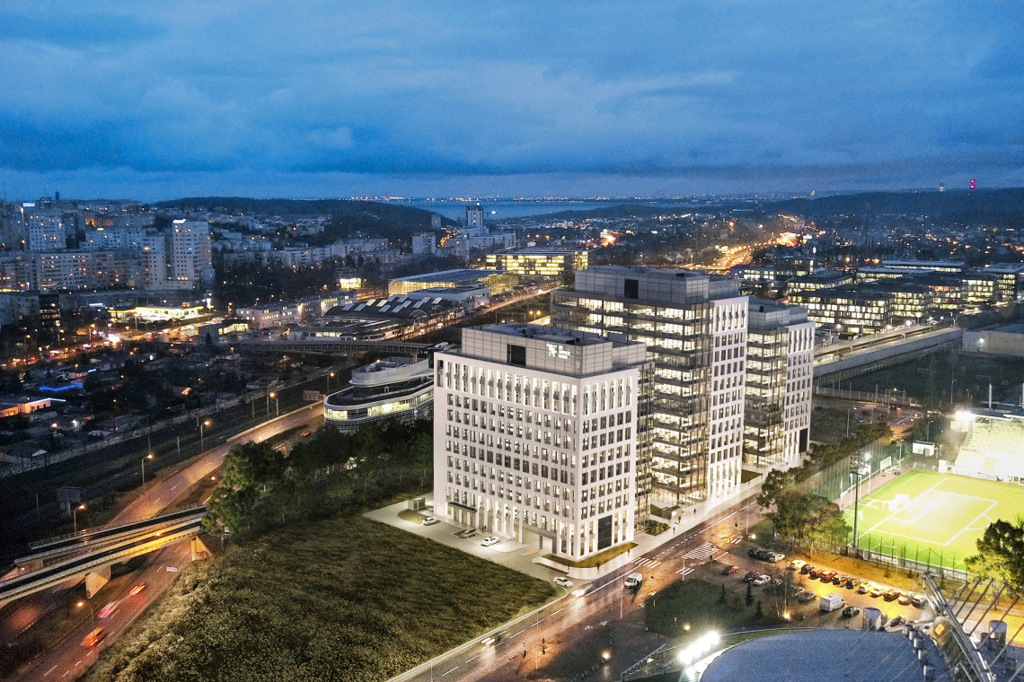fot. mat. pradowe Powstaje jeden z największych biurowców w Trójmieście! 3T Office Park szkicu AHR Architects już z kamieniem