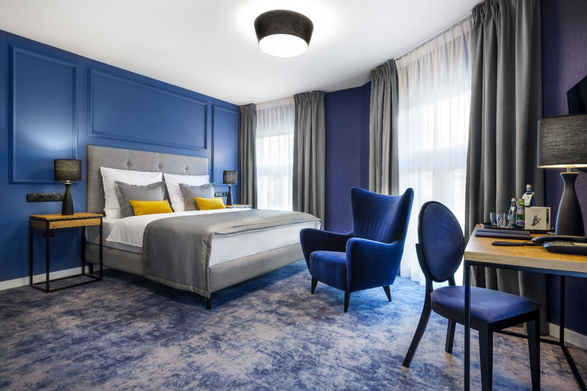 Wnętrza hotelu Wawel Queen. Proj. AW Interior Design. Fot. Materiały prasowe/Mateusz Torbus Kolorowe wnętrza hotelu w zabytkowej kamienicy