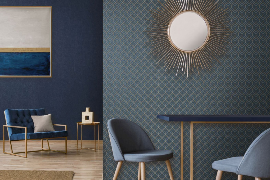 fot. Tapeta Manhattan Newmor Classic Blue, czyli kolor roku Pantone 2020