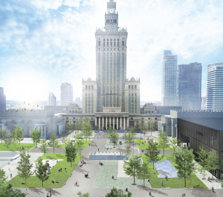 Warszawianki i warszawiacy zyskają również nowy plac - tzw. plac Centralny – czyli część Placu Defilad od ul. Marszałkowskiej, fot. UM Warszawa Atrakcyjne, przyjazne, zielone i tętniące życiem. Władze Warszawy zapowiadają kluczowe zmiany w centrum stolicy!