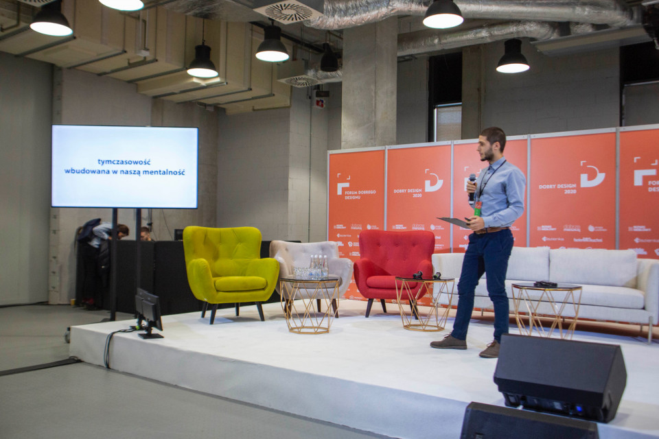 Jędrzej Fiett. Forum Dobrego Designu 2019. Fot. Piotr Waniorek Young Power: poznajcie młodych projektantów - zdolnych, kreatywnych, pełnych pomysłów
