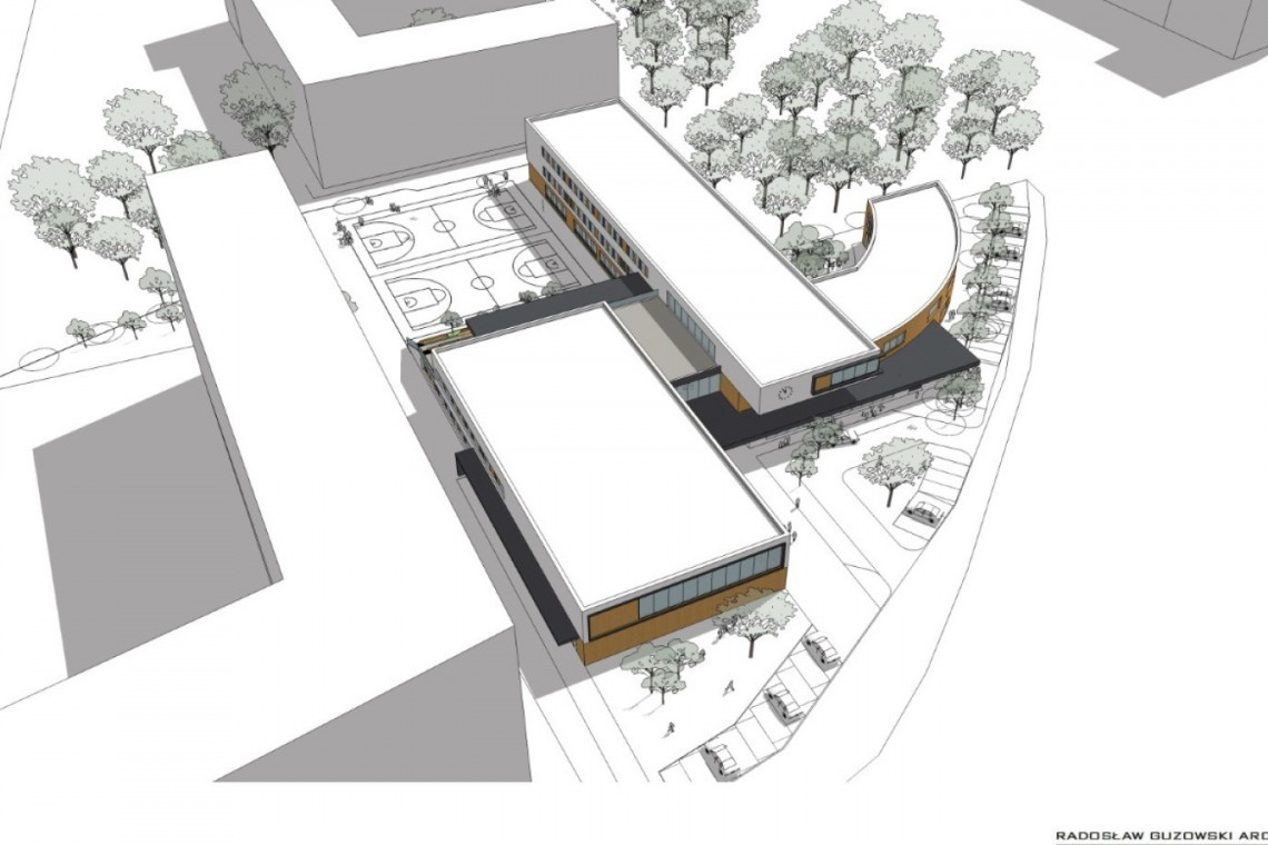 Koncepcję opracował architekt Radosław Guzowski, fot. mat. prasowe Nowa szkoła powstanie na warszawskiej Woli. Wykonawca już z umową!
