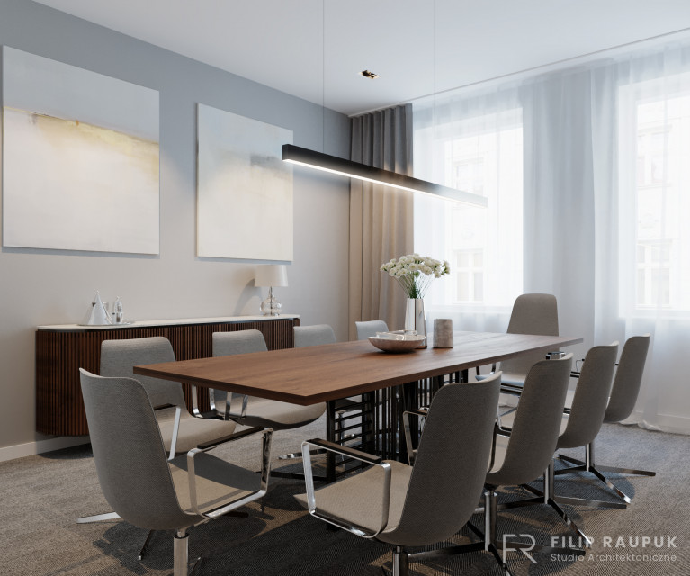 Projekt kancelarii w Szczecinie - gabinet. Wiz. Materiały architekta U notariusza jak w domu. Projekt przytulnej kancelarii
