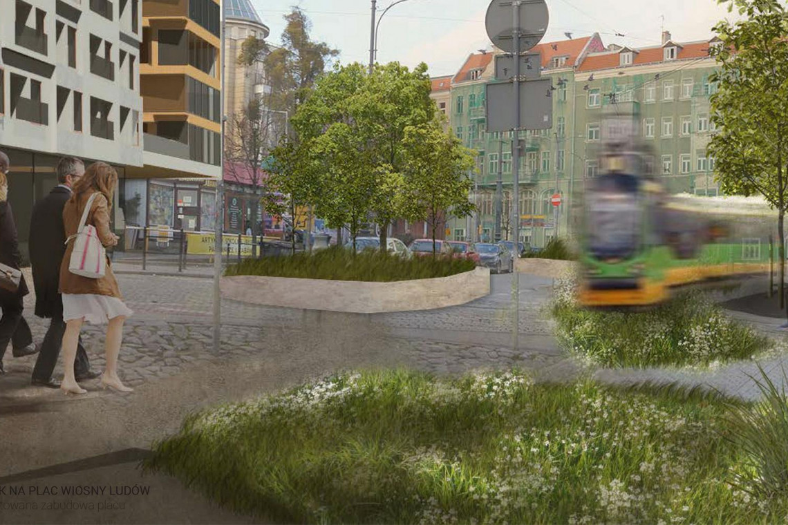 Plac Wiosny Ludów i ulica Szkolna okiem młodych architektów. Wyróżnienie pierwszego stopnia: Aleksandra Biernacka, Joanna Lipnicka, fot. mat. UM Poznań Plac Wiosny Ludów i ulica Szkolna okiem młodych architektów. Konkurs rozstrzygnięty!