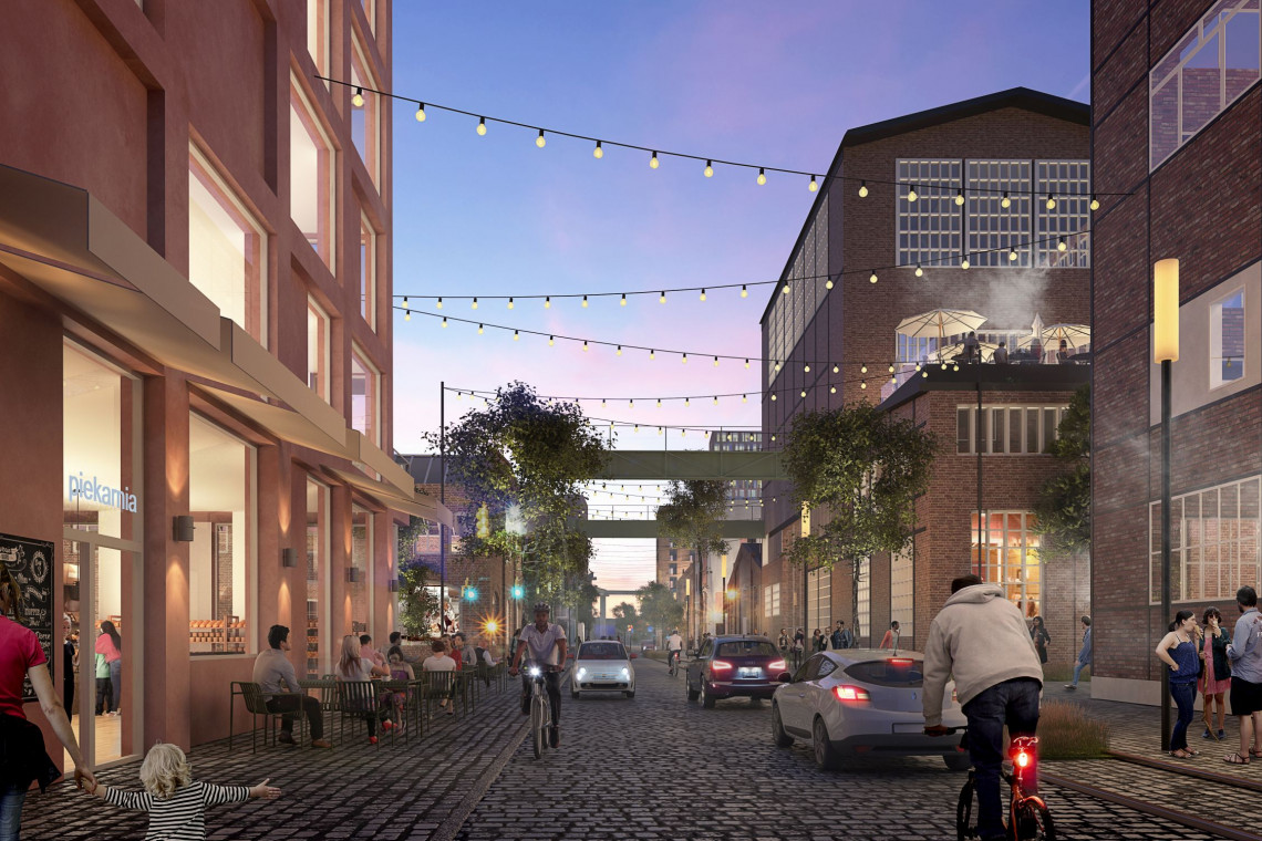 Kolejne woonerfy planowane są na terenie Młodego Miasta, gdzie Stocznia Cesarska Development i Stocznia Centrum Gdańsk przygotowują swoje projekty rewitalizacji dawnych terenów przemysłowych, fot. mat. inwestora Woonerfy, czyli przyszłość ulic w polskich miastach
