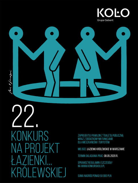 Konkurs Koło, plakat. Proj. Andrzej Pągowski Zaprojektuj łazienkę w Łazienkach Królewskich! Wystartowała 22. edycja konkursu Koło