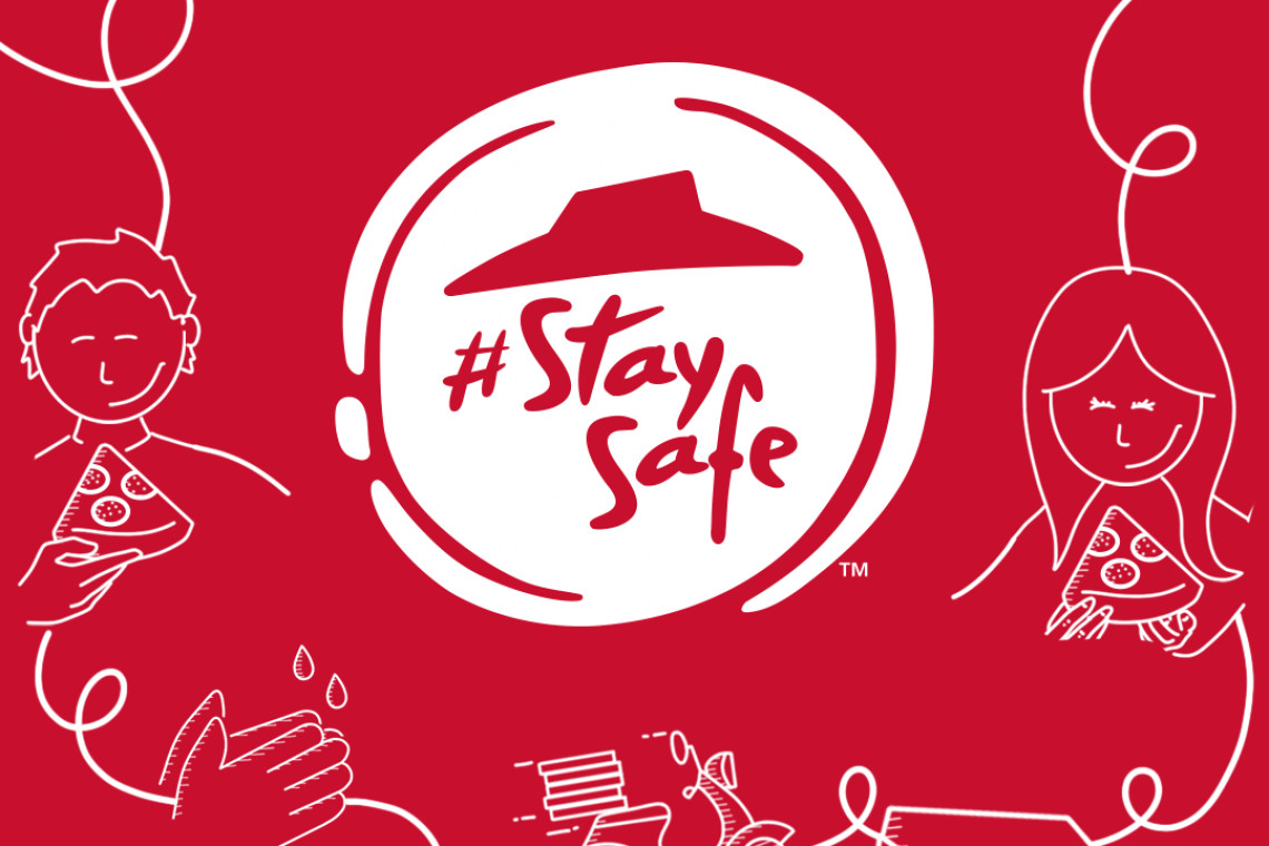 Pizza Hut dostosowuje logo i działania do obecnej sytuacji. #StaySafe odzwierciedla podejście marki na czas społecznej izolacji, fot. mat. prasowe #StaySafe w nowym logo Pizza Hut