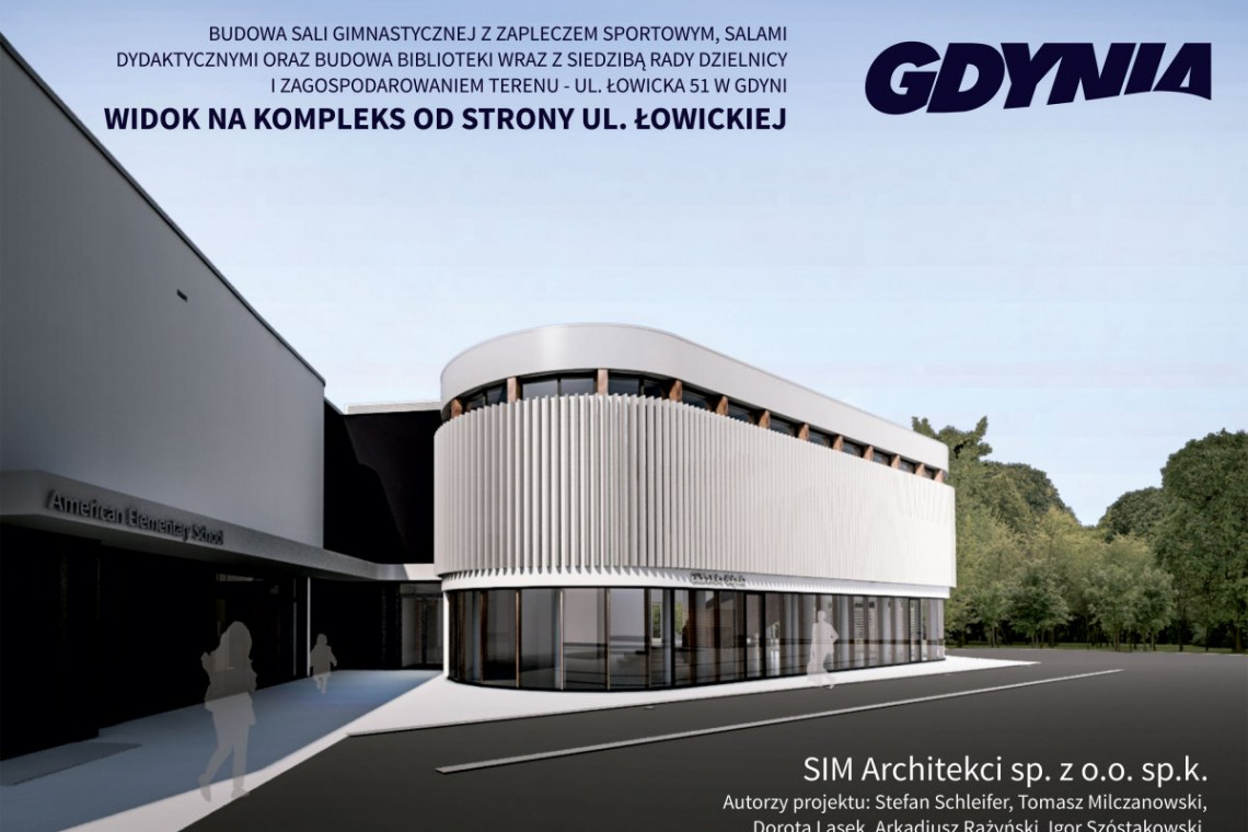 Wizualizacja budynku biblioteki wraz z siedzibą Rady Dzielnicy i Przystanią Sąsiedzką na Małym Kacku // źródło: SIM Architekci (via www.gdynia.pl) Ruszył przetarg na budowę nowego centrum Małego Kacka