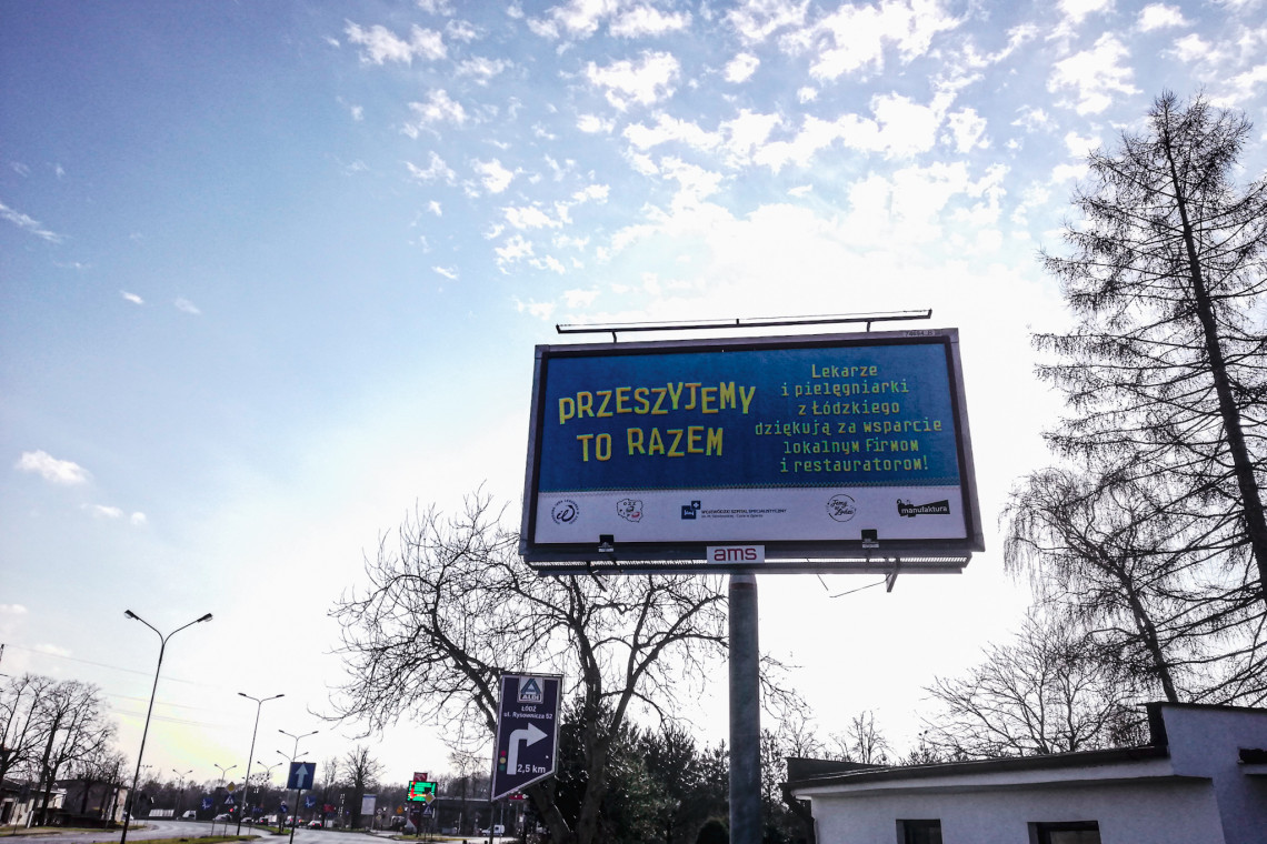 fot. Mat. prasowe Lekarze dziękują firmom i restauratorom za pośrednictwem billboardów