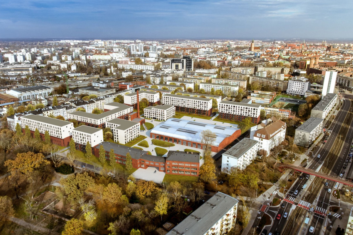 Niespełna 1,5 km od Rynku Głównego Starego Miasta we Wrocławiu, przy ul. Kolejowej, nową inwestycję realizuje PFR Nieruchomości. To tutaj znajdowała się fabryka wagonów, swego czasu największa w Europie. Architekci z pracowni B2Studio zaprojektowali inwestycję korespondującą z historyczną tkanką, a ślady przeszłości chcą wkomponować w nowopowstające osiedle, fot. mat. prasowe B2Studio dla PFR Nieruchomości. Czym zaskoczy projekt na terenie dawnej fabryki wagonów?
