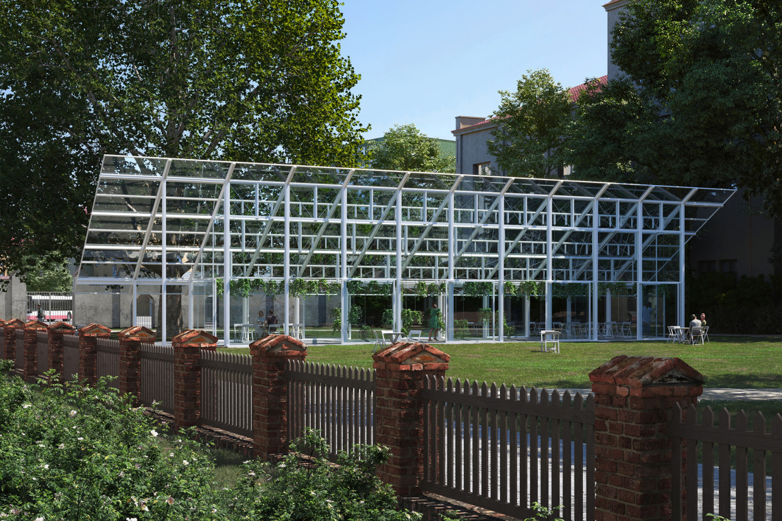 Projekt szklarni z okazji 200-lecia narodzin Gregora Mendla. Proj. Chybik + Kristof Architects & Urban Designers. Wiz. monolot / Mat. prasowe Szklarnia zainspirowana... prawami dziedziczenia Mendla. To projekt Chybik + Kristof