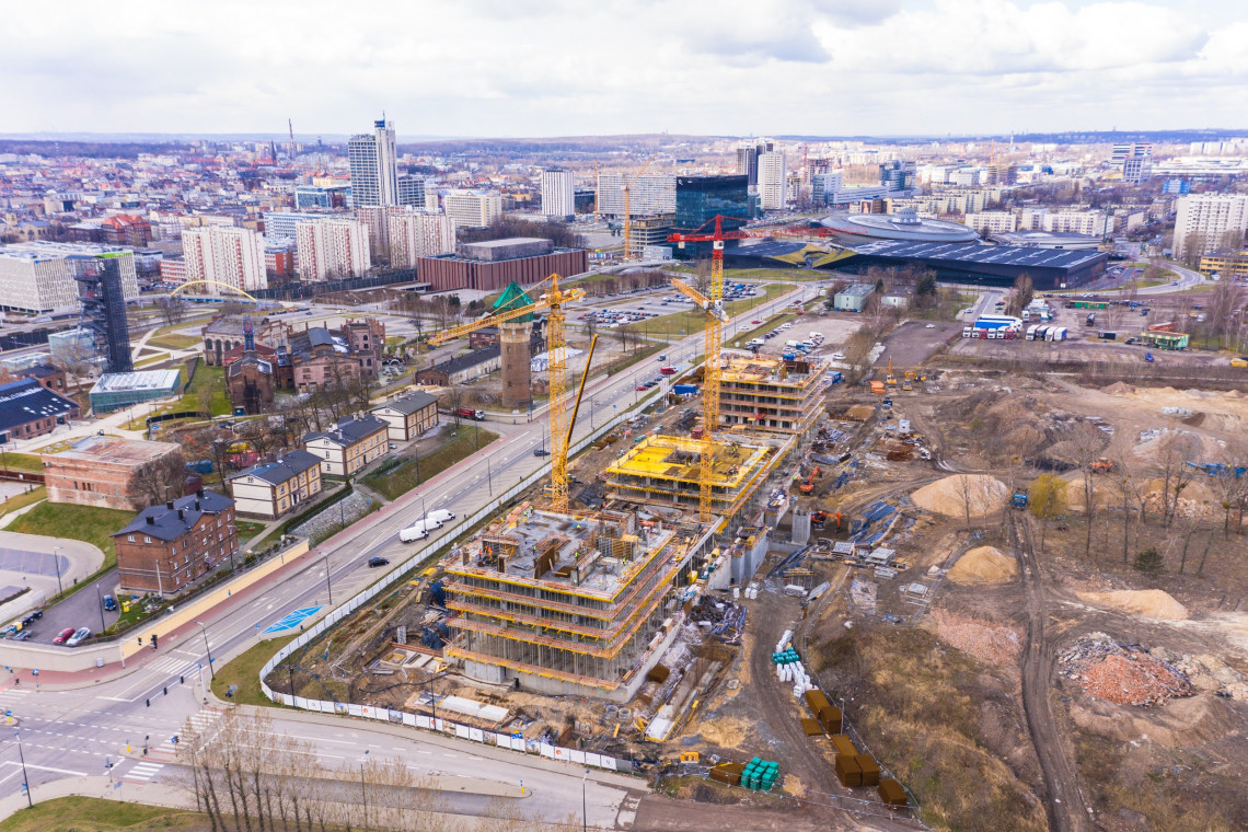Pierwsza Dzielnica w Katowicach, projekt Medusa Group, Fot. TDJ Estate Pierwsza Dzielnica w Katowicach projektu Medusa Group. Co słychać na budowie inwestycji TDJ Estate?