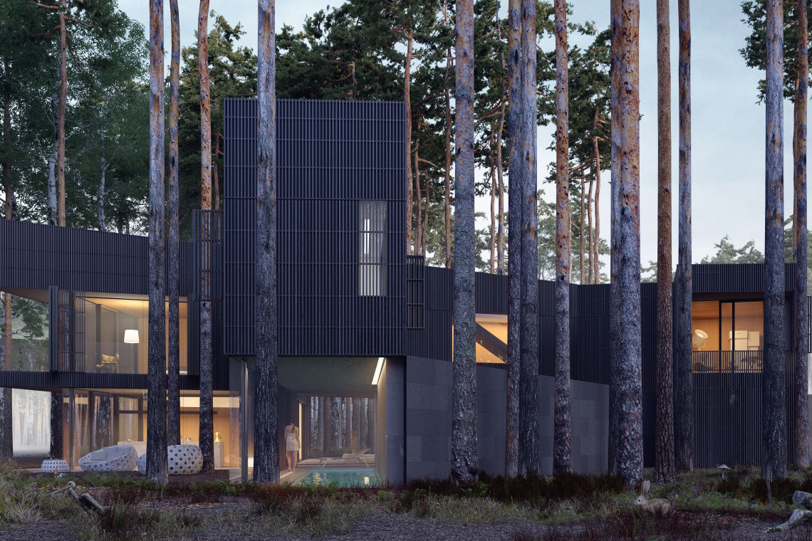 Wind House. Proj. Mobius Architekci. Wiz. Mat. prasowe Bryłę tego budynku kształtowała natura