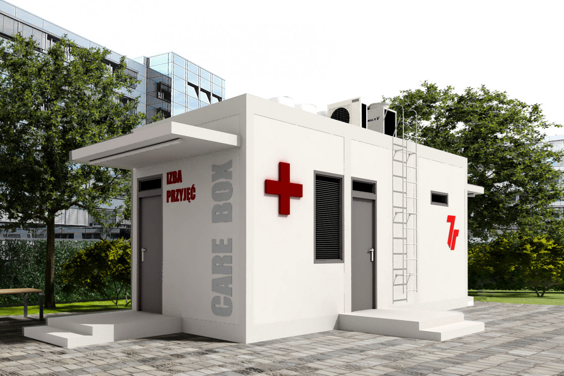 Mobilna izba przyjęć, CareBox. Fot. Mat. prasowe Mobilne izby przyjęć - ruszył program pomocy polskim szpitalom