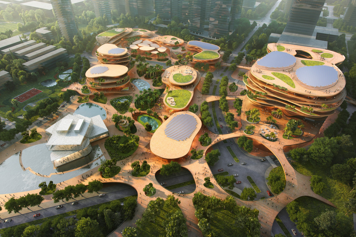 Tarasy Shenzhen. Proj. MVRDV. Wiz. Atchain / Mat. prasowe MVRDV Zrównoważona architektura w sercu światowej metropolii. Nowy projekt spod kreski MVRDV