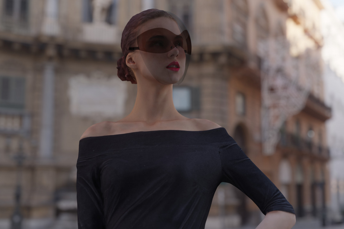 Osłona twarzy projektu Joe Douceta. Fot. Mat. prasowe Ochrona przed wirusem w stylu high fashion