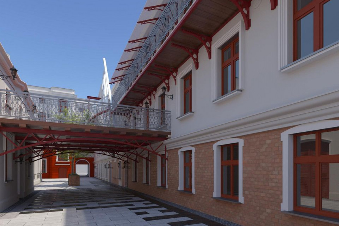 odwórko przy ul. Piotrkowskiej 102 przejdzie metamorfozę (wizualizacja), fot. mat. UMŁ Łódź rewitalizuje. Jak będzie wyglądało podwórko przy ul. Piotrkowskiej 102 po remoncie?
