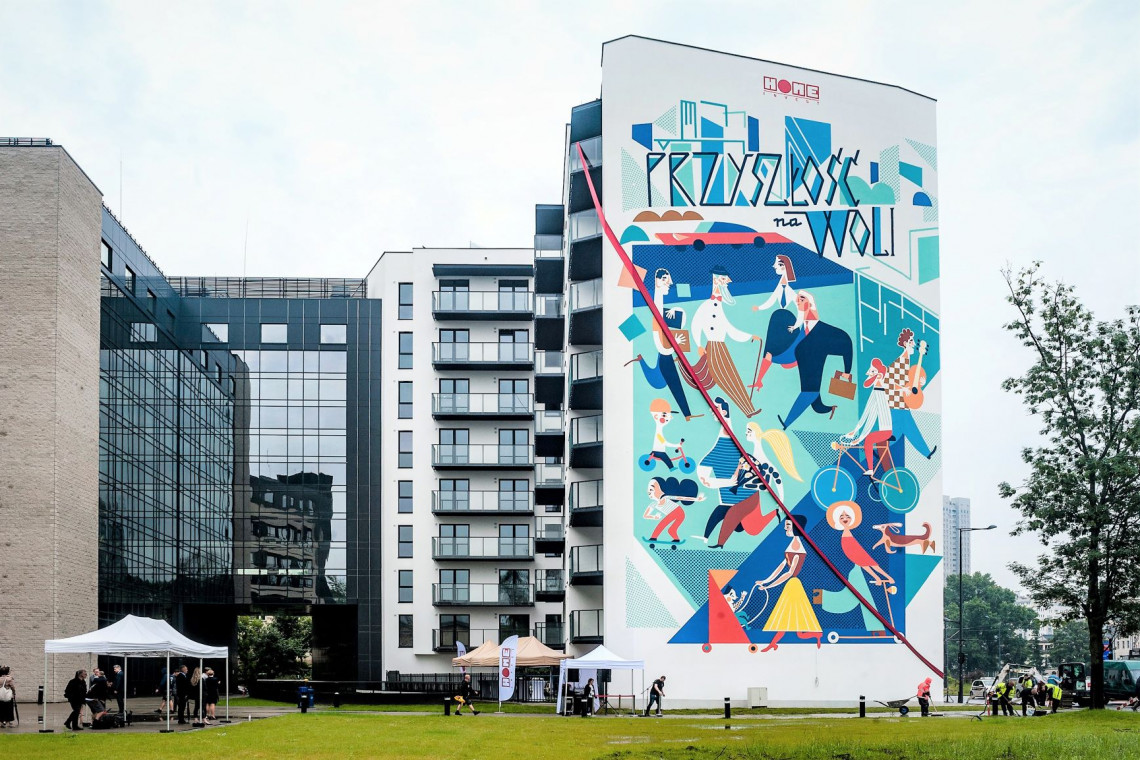 Okopowa 59A mural Przyszłość na Woli, fot. Home Invest Nowy mural na warszawskiej Woli