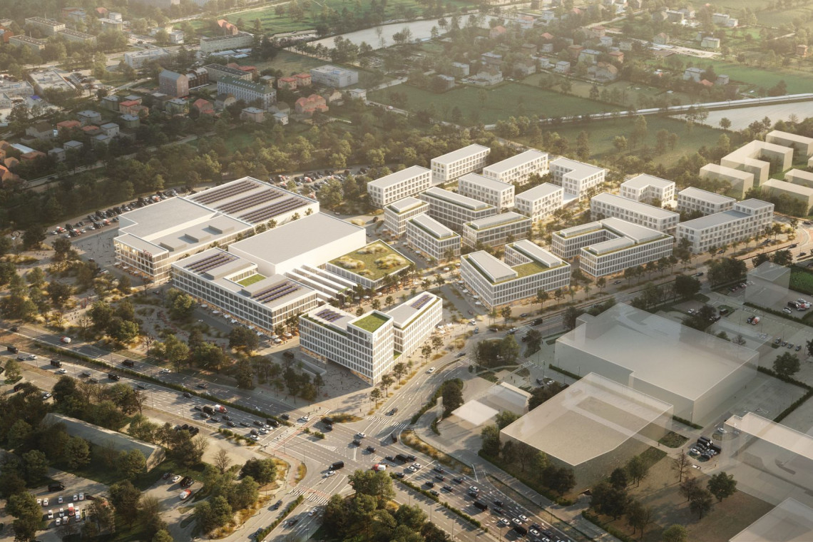 Na terenie dawnej zajezdni trolejbusowej powstanie nowa wielofunkcyjna inwestycja otoczona zielenią i terenami rekreacyjnymi. Nowoczesny projekt będzie łączył funkcje mieszkaniowe, biurowe, rozrywkowe, gastronomiczne i handlowe. Zakończenie pierwszego etapu budowy inwestor zaplanował na koniec 2023 roku, fot. Ceetrus Polska W podwarszawskim Piasecznie powstanie wielofunkcyjna inwestycja Ceetrus Polska