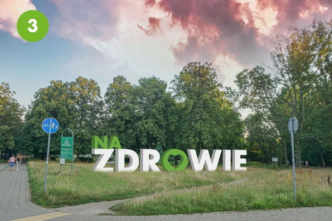 Jedna z propozycji przestrzennego napisu - "witacza", który pojawi się w parku na Zdrowiu w Łodzi. Wiz. UMŁ / uml.lodz.pl Łodzianie wybiorą jak będzie wyglądać witacz w parku na Zdrowiu