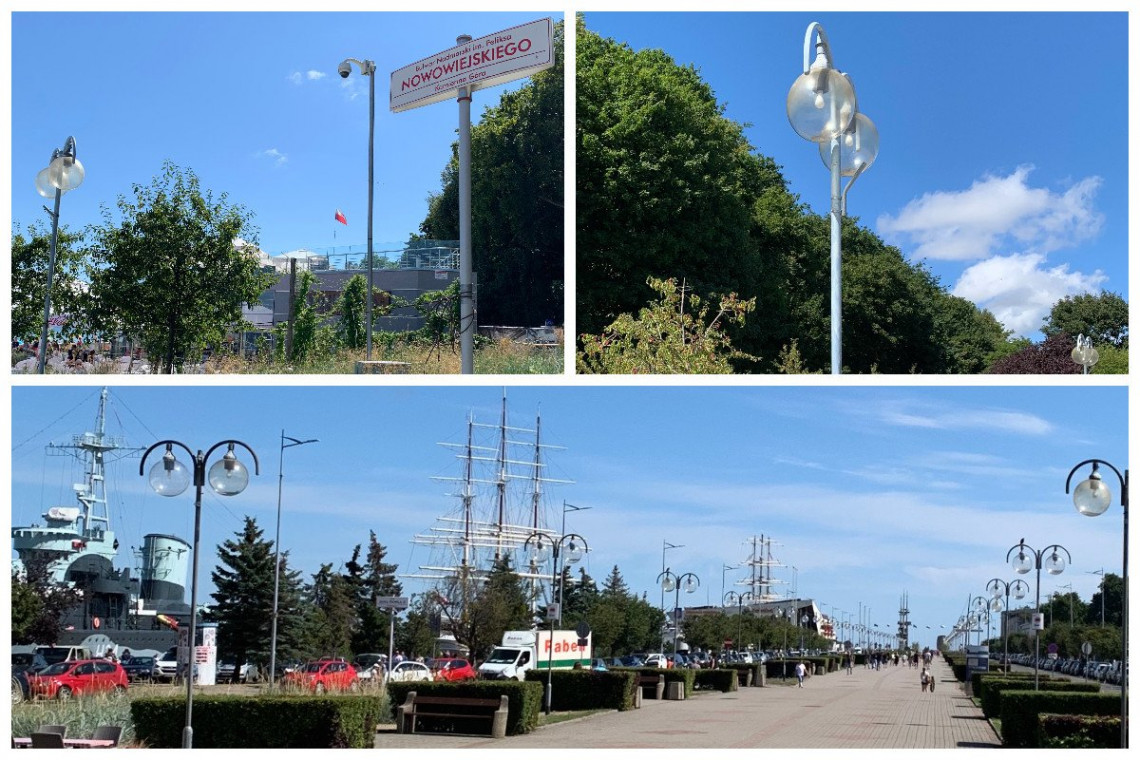 Wysłużone kuliste klosze będą zastąpione oprawami nawiązującymi do gdyńskiego modernizmu. Fot. ZDiZ w Gdyni / www.gdynia.pl Topowe gdyńskie trasy spacerowe będą mieć nowe oświetlenie inspirowane modernizmem