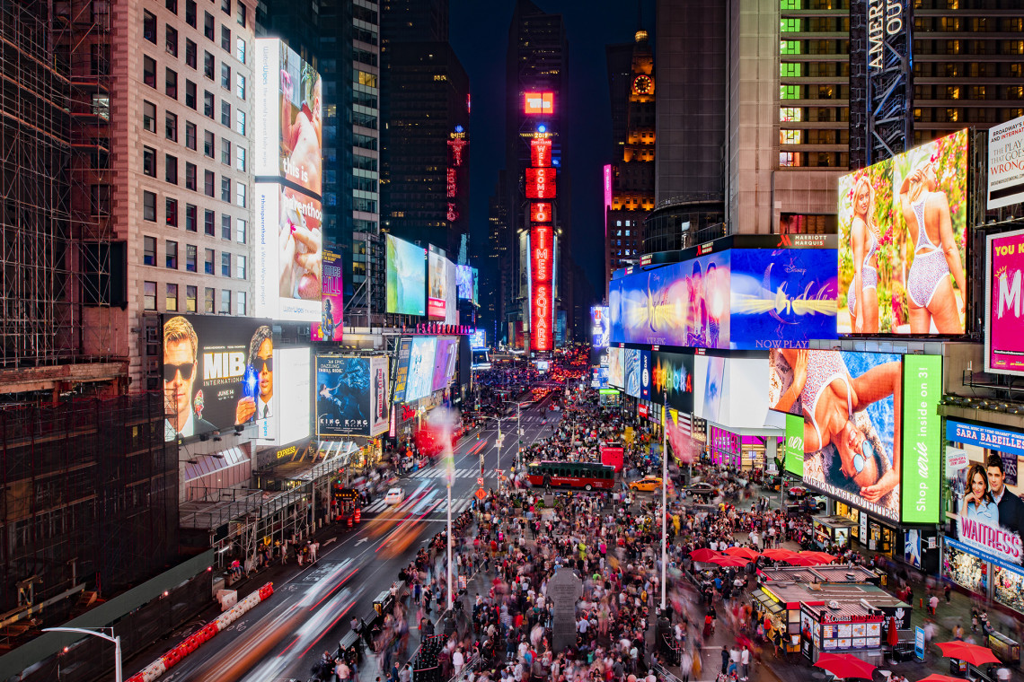 Times Square w Nowym Jorku. Fot. Mat. prasowe Samsung Technologia LED rozświetla miasta przyszłości