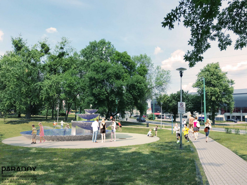 Nowe życie fontanny w Parku Niedźwiadków, fot. UM Tychy Nowe życie fontanny w Parku Niedźwiadków