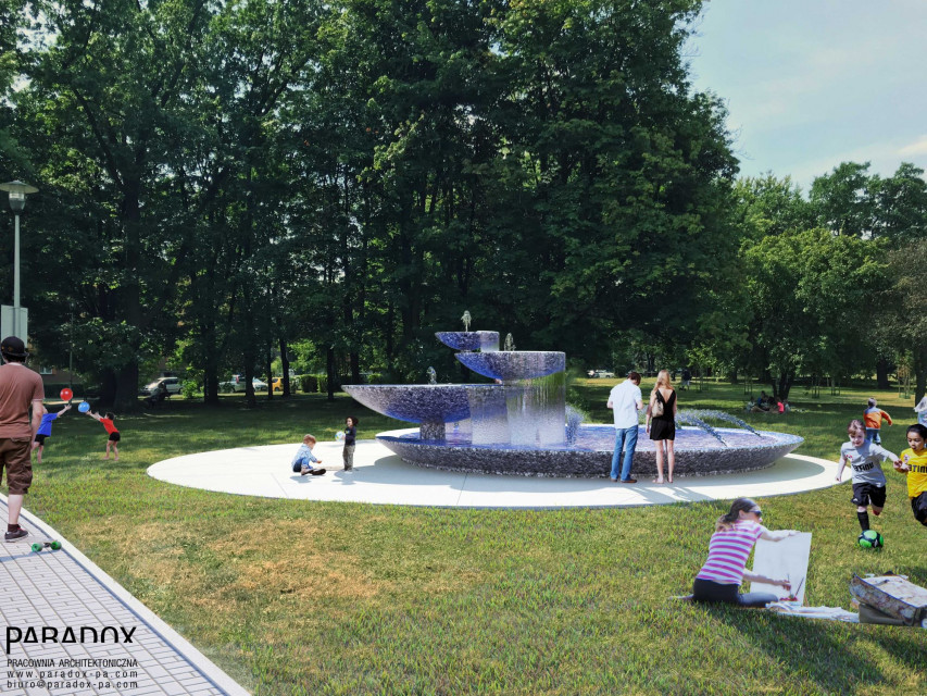 Nowe życie fontanny w Parku Niedźwiadków, fot. UM Tychy Nowe życie fontanny w Parku Niedźwiadków